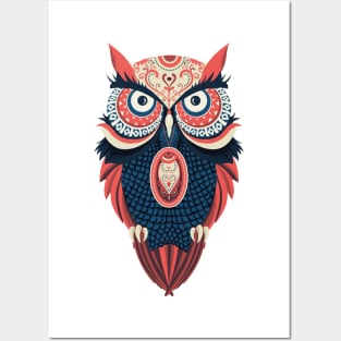 Owl Mandalla Graphic Tee Posters and Art